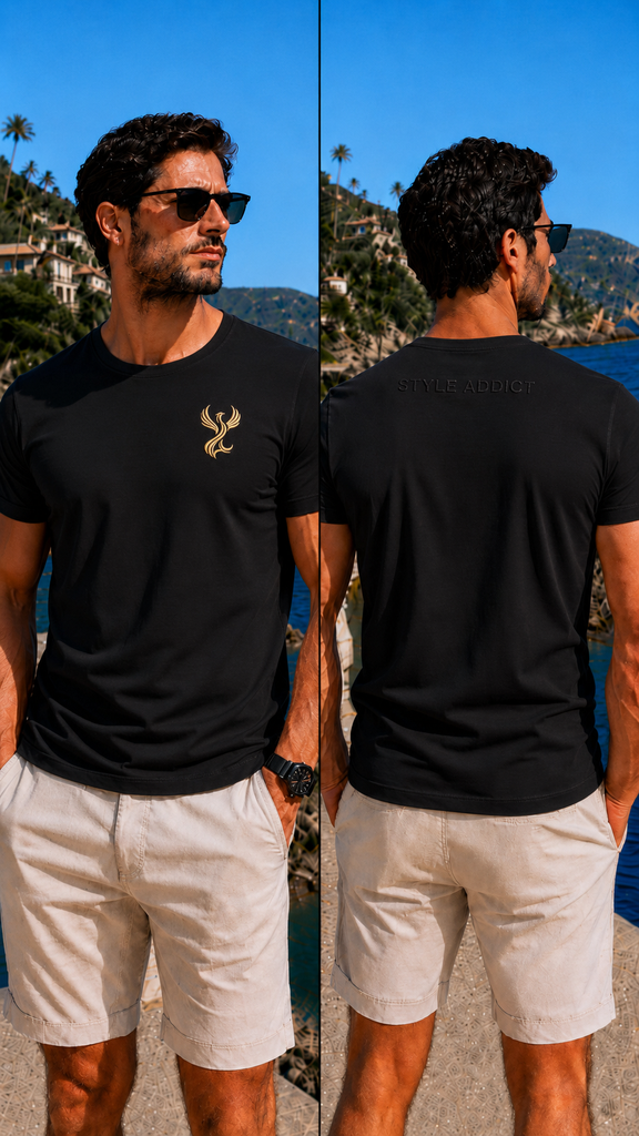 [TSB-H-S] T-shirt homme noir brodé - Maison Style Addict (S)