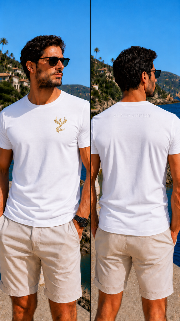 T-shirt homme blanc brodé - Maison Style Addict